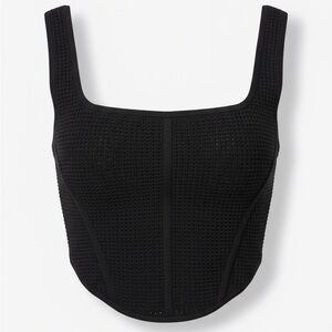 Babaton Black Textured Knit Top